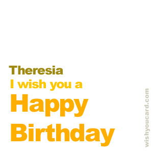 happy birthday Theresia simple card