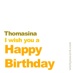 happy birthday Thomasina simple card