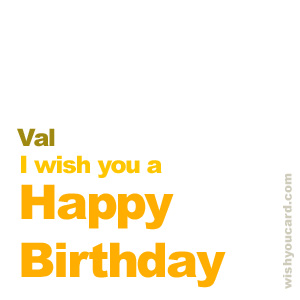 happy birthday Val simple card