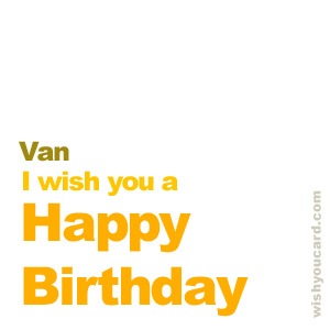 happy birthday Van simple card